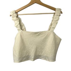 NWT House of Harlow Linen Beige Crop Top Size Medium